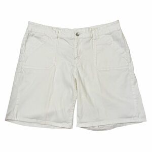 HANNAH White Cotton Blend Shorts